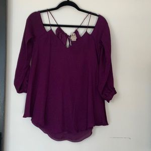 Haute Hippie sx purple 100% silk top